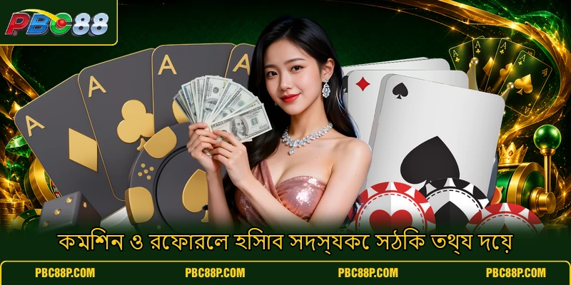 কমিশন ও রেফারেল হিসাব সদস্যকে সঠিক তথ্য দেয় কমিশন ও রেফারেল হিসাব সদস্যকে সঠিক তথ্য দেয়