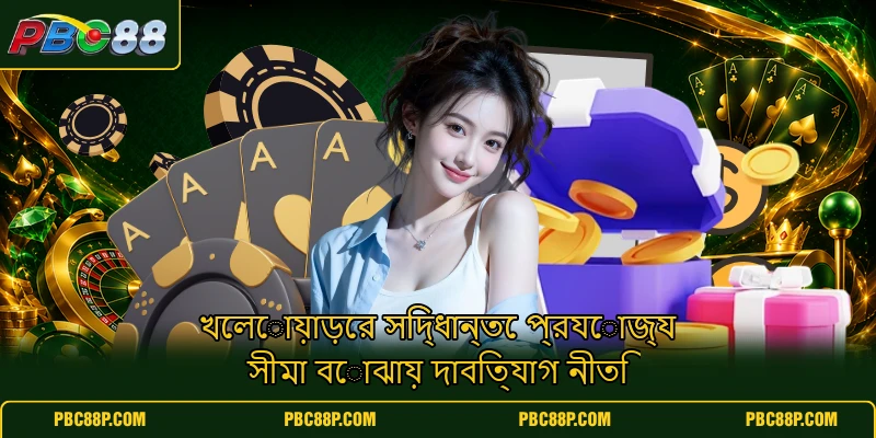 খেলোয়াড়ের সিদ্ধান্তে প্রযোজ্য সীমা বোঝায় দাবিত্যাগ নীতি খেলোয়াড়ের সিদ্ধান্তে প্রযোজ্য সীমা বোঝায় দাবিত্যাগ নীতি