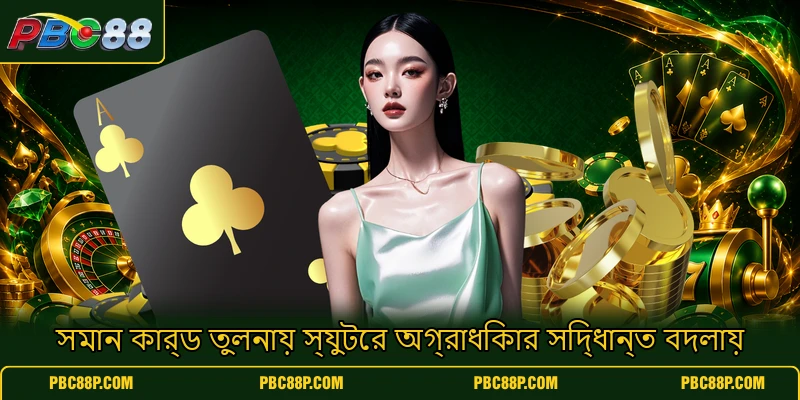 সমান কার্ড তুলনায় স্যুটের অগ্রাধিকার সিদ্ধান্ত বদলায় সমান কার্ড তুলনায় স্যুটের অগ্রাধিকার সিদ্ধান্ত বদলায়